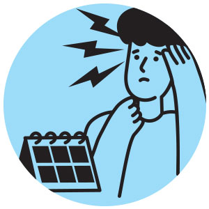 Icon of stressed-out person