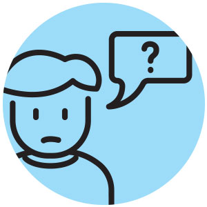 Icon of person with question