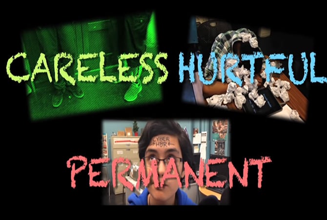 Text that says "careless", "hurtful", and "permanent"